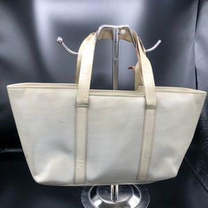 Gucci Enamel Ivory Leather Tote VINTAGE
